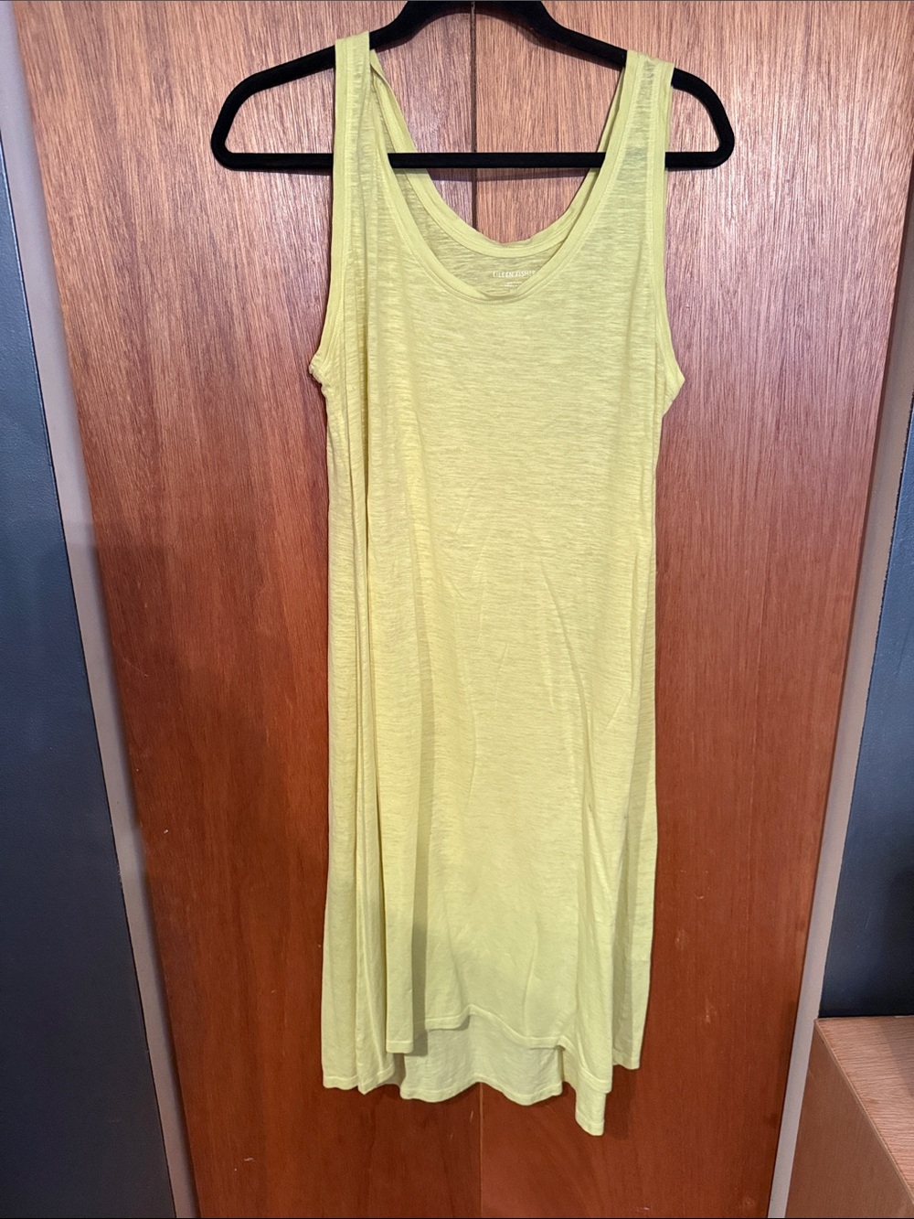 Eileen Fisher Light Lime Sleeveless Maxi Dress
